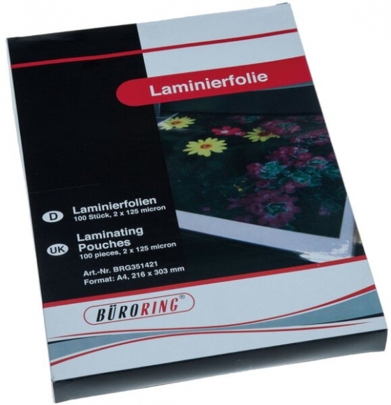 Büroring Laminierfolie, A4, 125mic