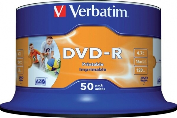 Rohling DVD-R, 4,7 GB/120 Min. 16-fach, inkjet bedruckbar