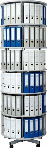 Ordner-Drehsäule 6 Etagen bis zu 144 Ordner, 800 mm Ø x 2390mm Höhe