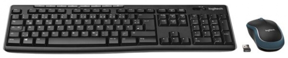 Logitech MK270 Tastatur und Maus im Set, schnurlos, schwarz