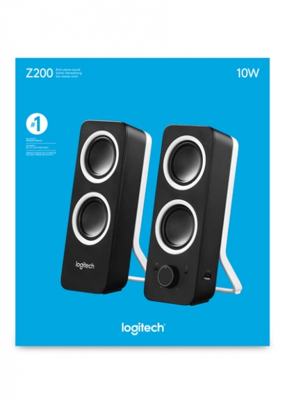 Logitech Lautsprecher Z200, schwarz Stereo, 2.0, 5-10 Watt, Retail