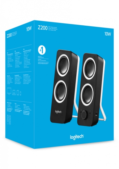 Logitech Lautsprecher Z200, schwarz Stereo, 2.0, 5-10 Watt, Retail