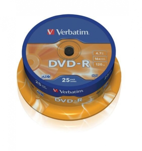 Rohling DVD-R 4,7 GB/120 Min. 16-fach, 25-er Spindel