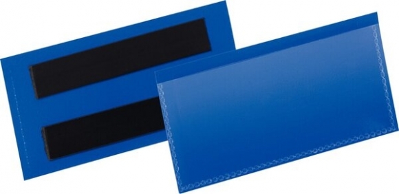 Magnetische Etikettentasche PP blau Format innen: 100x38mm