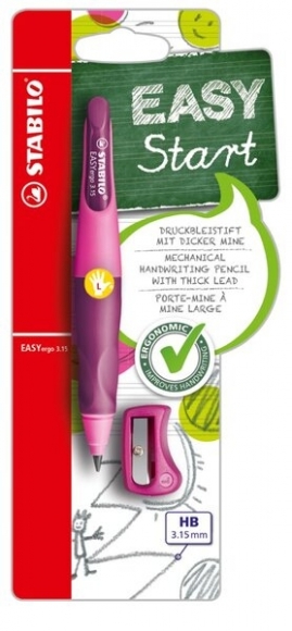 Stabilo EASYergo Duckbleistift 3.15 + Spitzer, Linkshänder, pink/lila