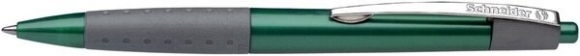 Druckkugelschreiber Loox grün mit weicher Soft-Grip-Zone, metallclip