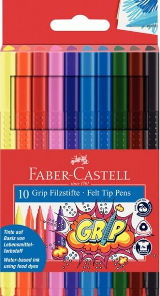 Fasermaler GRIP COLOUR MARKER 10er Kartonetui, sortiert