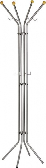 Mobile Standgarderobe Metall silber, pulverbeschichtet, mit 4