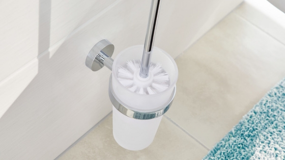 WC-Bürstengarnitur POWER.KIT SMOOZ hochglanzverchromt, satiniertes Glas