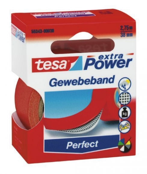 Gewebeband tesa 38mm x 2,75m, rot