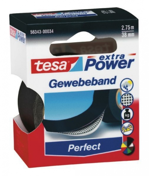 Gewebeband tesa 38mm x 2,75m, schwarz