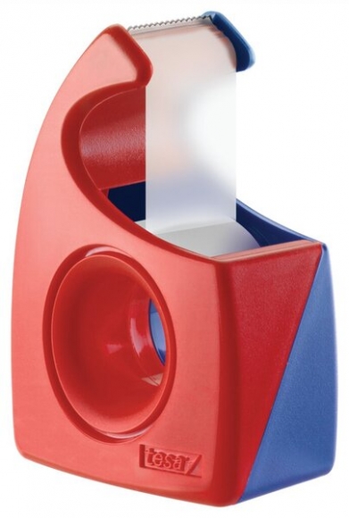 Handabroller für Klebefilm 19mm x 10m tesa Easy Cut, rot-blau