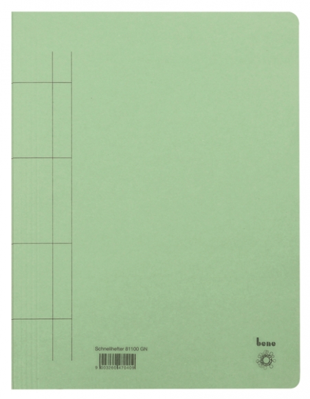 Schnellhefter, A4, 250g/m2, grün kaufm. Heftung, für ca. 250 Blatt