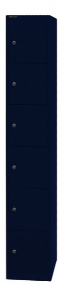 Garderoben- und Schließfachsystem, blau, 6 Fächer