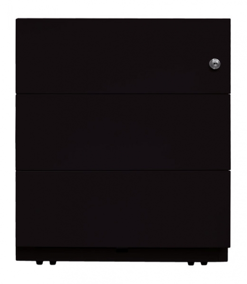Rollcontainer Note geradliniges Design, schwarz