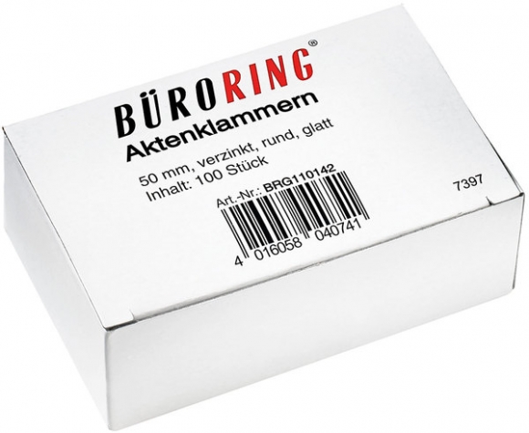 Büroring Aktenklammern 50mm/100 verzinkt glatt rund