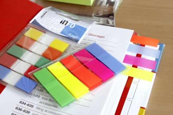 Büroring Index Haftstreifen rot, blau,grün,gelb,orange, Folie(PET)