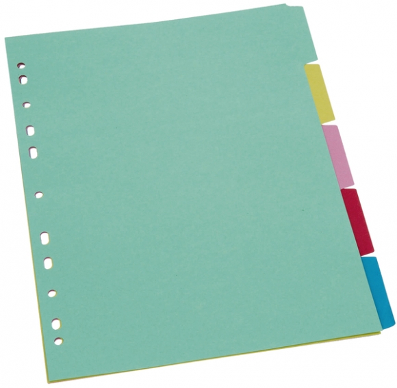 Büroring Karton Register A4 5-tlg. 5-farbig 175g/qm
