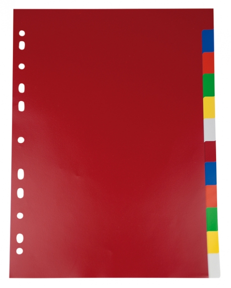 Büroring Register, A4, PP-Folie, 12-teilig, 2x6 Farben, 120 my