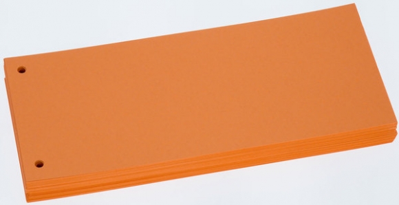 Büroring Trennstreifen orange 10,5x24cm, 190g/qm Karton, gelocht