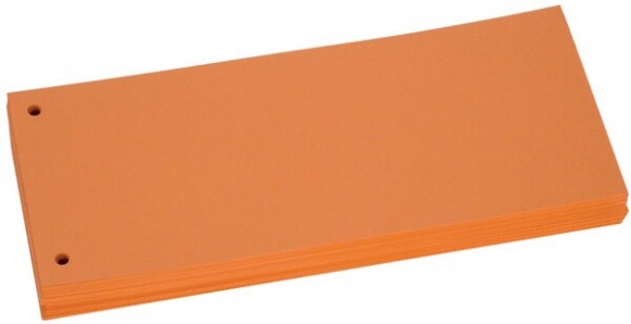 Büroring Trennstreifen orange 10,5x24cm, 190g/qm Karton, gelocht