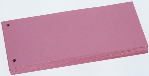 Büroring Trennstreifen rosa 10,5x24cm, 190g/qm Karton, gelocht