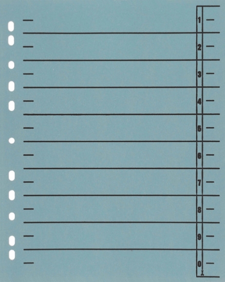 Büroring Trennblätter A4 blau vollfarbig, schwarzer Orgadruck
