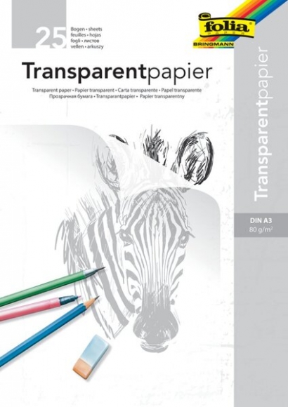 Transparentpapier A3 80g/qm 25 Blatt, Architektenpapier