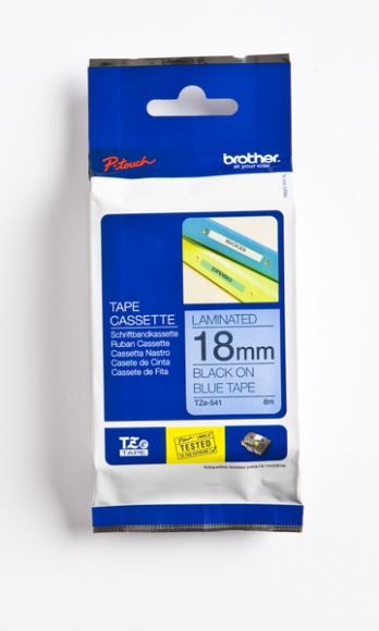 Schriftbandkassette TZE541 laminiert, 18mm breit/8m lang