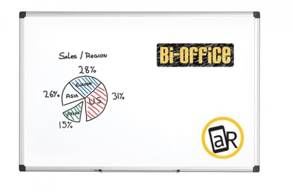 Whiteboard 120 x 120 cm mit Aluminiumrahmen, emalliert