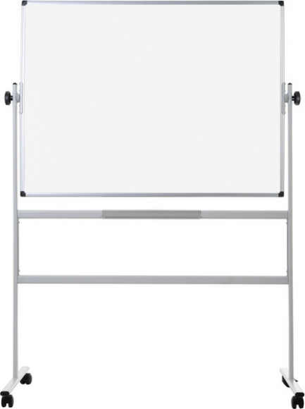 Whiteboard 120 x 90 cm mobil, drehbare Tafel, emalliert