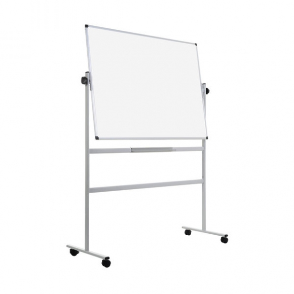 Whiteboard 120 x 90 cm mobil, drehbare Tafel, emalliert