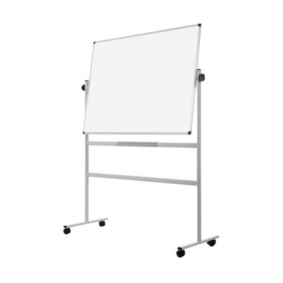 Whiteboard 120 x 90 cm mobil, drehbare Tafel, emalliert