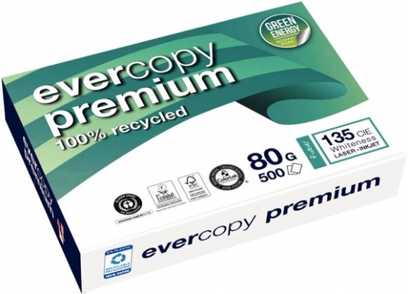 evercopy Recycling Papier A4 ws 80g Weiße 145 CIE f. Laser-,Inkjetdrucker