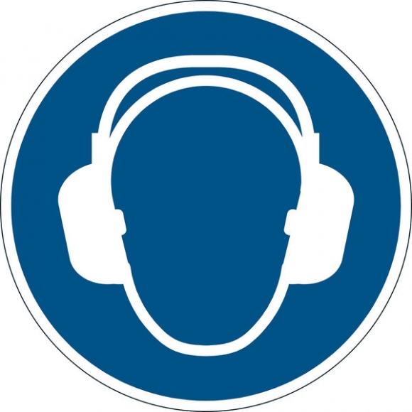 Sicherheitskennzeichen Gehörschutz benutzen, blau, Ø 43cm,