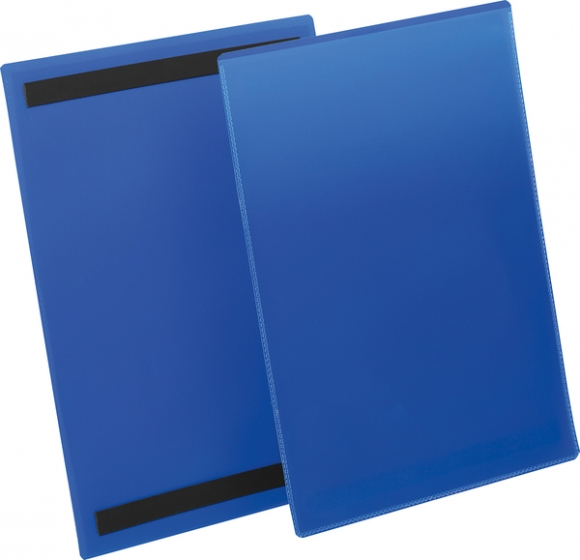 Magnetische Kennzeichnungstasche A4 hoch, blau, Außenformat: 223x313mm