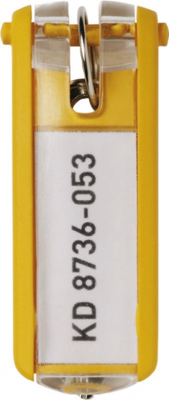 Schlüsselanhänger Key Clip gelb aus Kunststoff mit sichtbarem