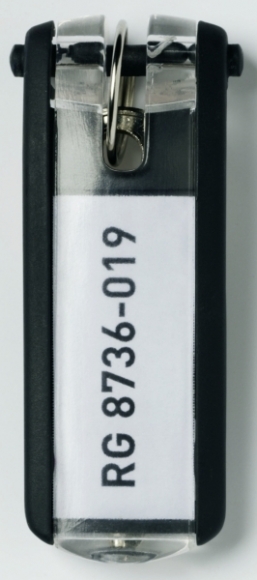 Schlüsselanhänger Key Clip sw aus Kunststoff mit sichtbarem