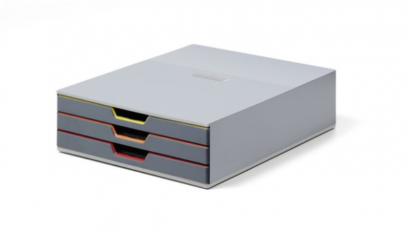 Schubladenbox Varicolor 3, Formate bis DIN A4/C4, 3 farbige Schübe,