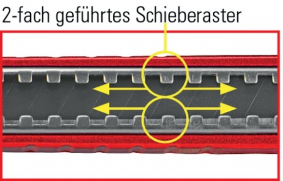 Ecobra Premium-Cutter, Metallgehäuse rot, für 9 mm, 4-Punkt-Arretierung,