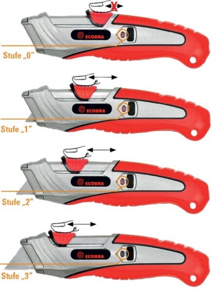 Ecobra Profi-Sicherheits-Cutter Trapezklinge