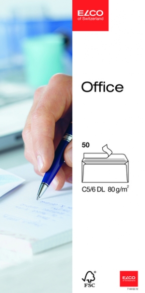 ELCO FSC Briefumschlag C5/6 HK hoch- weiß 80g Innendruck 229x114mm