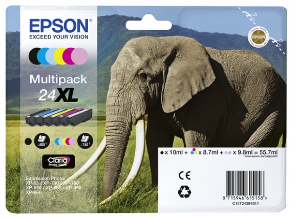 Tintenpatrone 24XL Claria Photo HD Ink 6er-Multipack für XP750/XP850/XP950