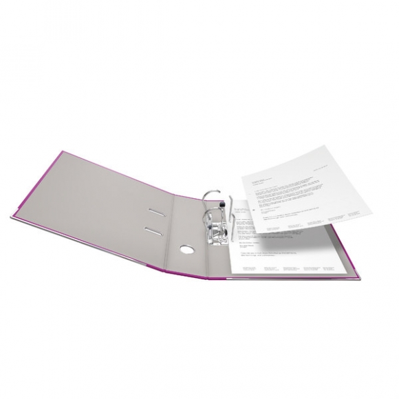 Recycolor Ordner, A4, 80mm, mit geklebtem Rückenschild, violett, FSC,