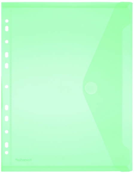 PP-Umschlag A4, Lochrand grün transparent