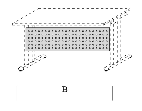 Sichtblende gelocht Silber Tischbreite 1600, C-Fuß Flex