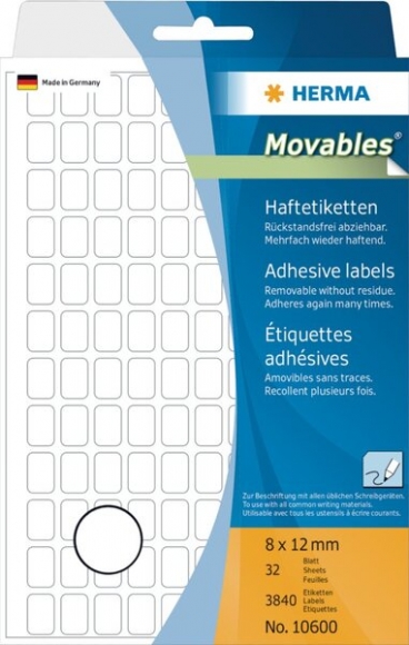 Haftetikett 8x12mm Movables Vielzweck 3840Et