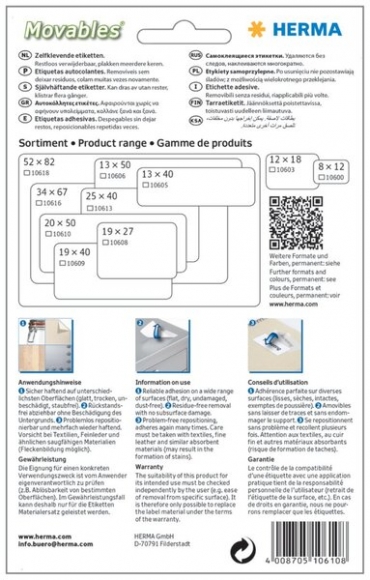 Haftetikett 20x50mm Movables Vielzweck 480Et