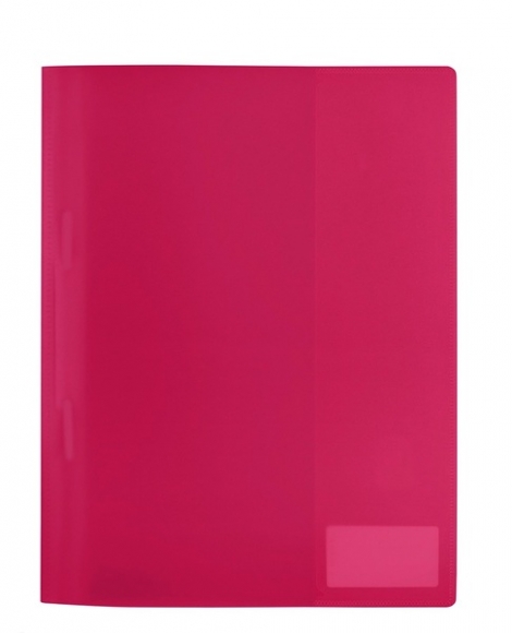 Schnellhefter A4 transluzent, PP, pink, farbiger Vorder-/Rückdeckel
