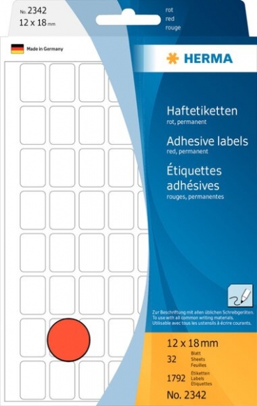 Etikett 12x18mm Vielzweck rt 1792Et